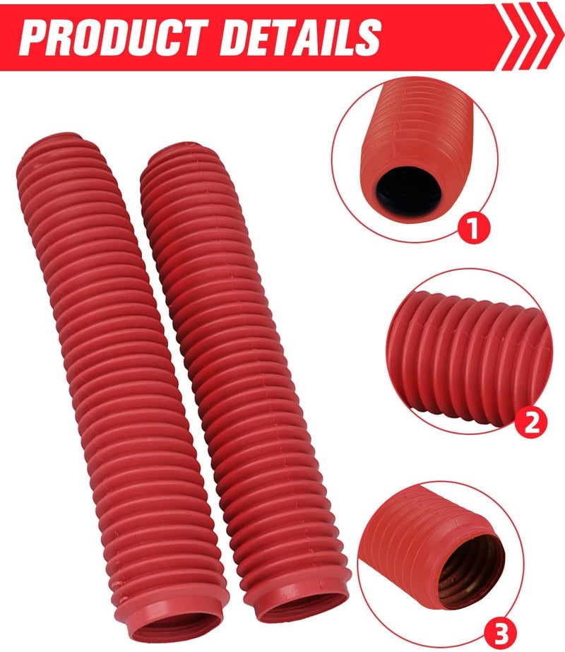 NACORE Motorcycle Fork Cover Boots Universal Front Shock Tube Absorber Guard Dust Boots For Most Dirt Pit Bike, RUBY RED - Image 4